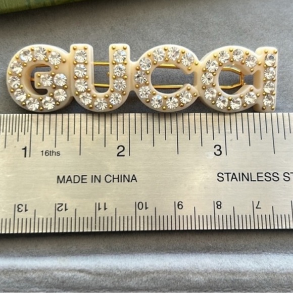 New never used CRYSTAL GUCCI SINGLE HAIR CLIP - Picture 4 of 7
